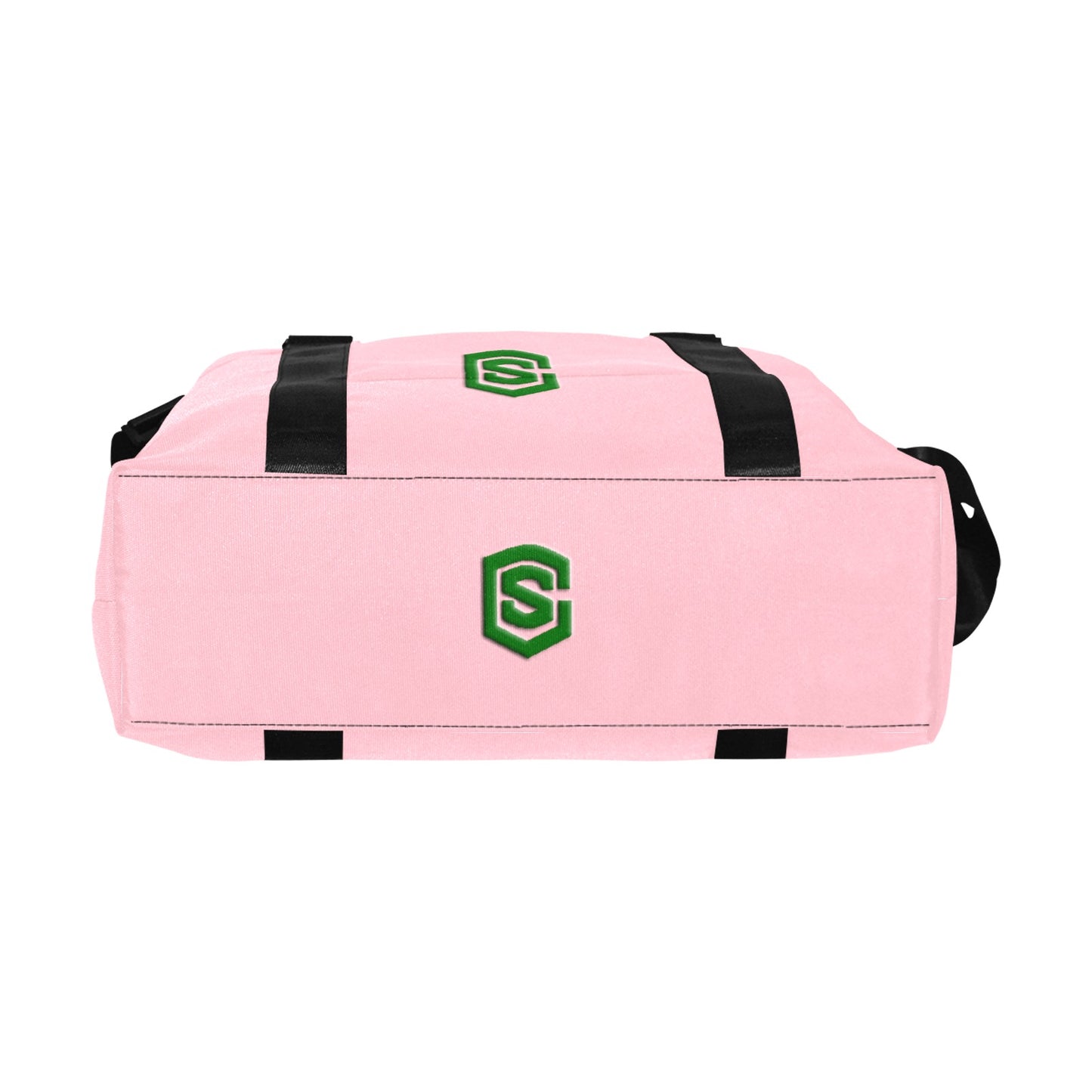 Pink Large Capacity Duffle Bag With Green Logo Large Capacity Duffle Bag(Model1715)