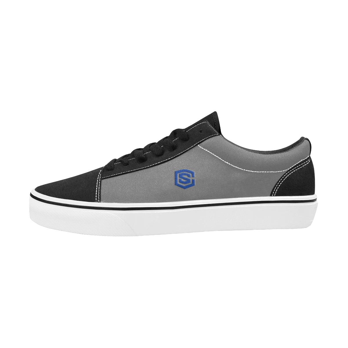 blue logo Women's Low Top Skateboarding Shoes (Model E001-2)