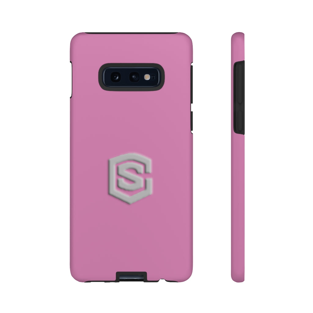 Pink Tough Cases Silver Logo