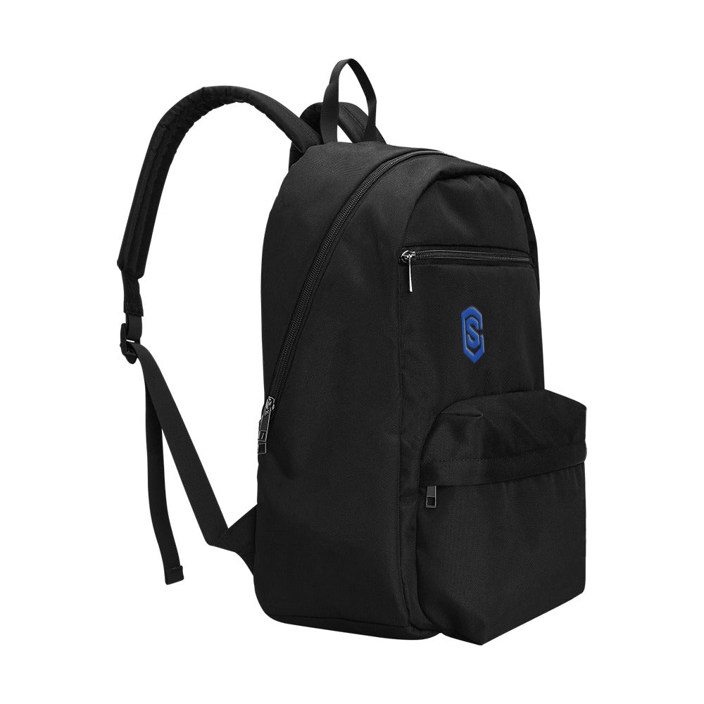 Black Travel Backpack With Blue Logo Travel Backpack(Large Capacity)(Model 1691)