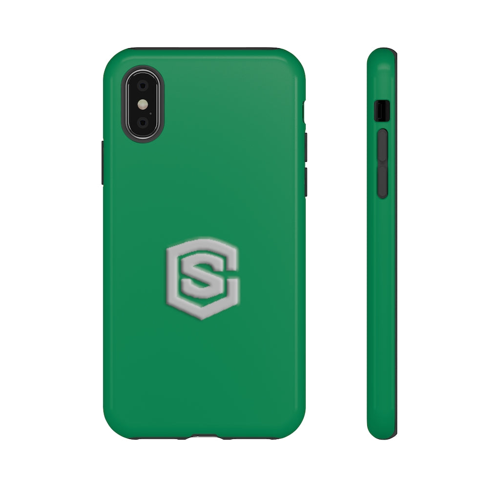 Green Tough Cases Silver Logo