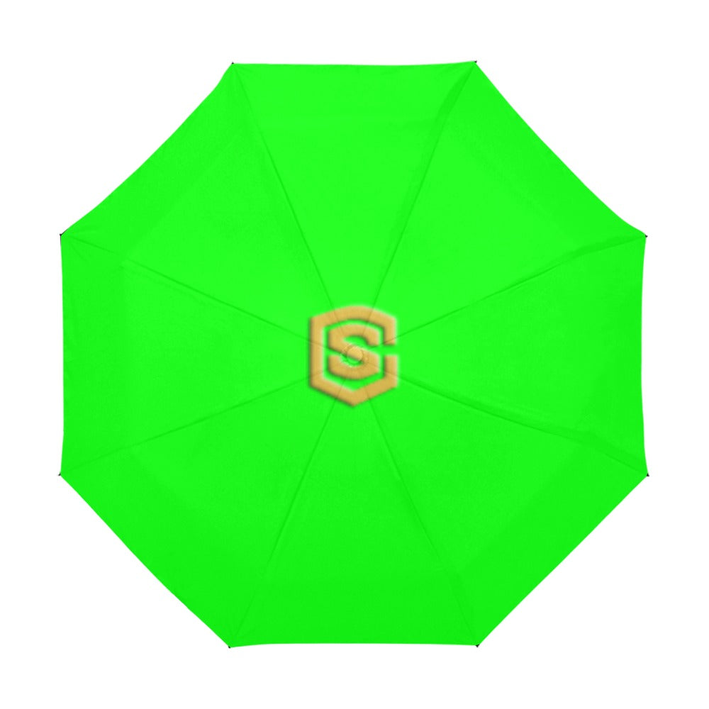 Green Anti-UV Automatic Umbrella With Gold Logo Anti-UV Automatic Umbrella(Outside Printing)(Model U09)