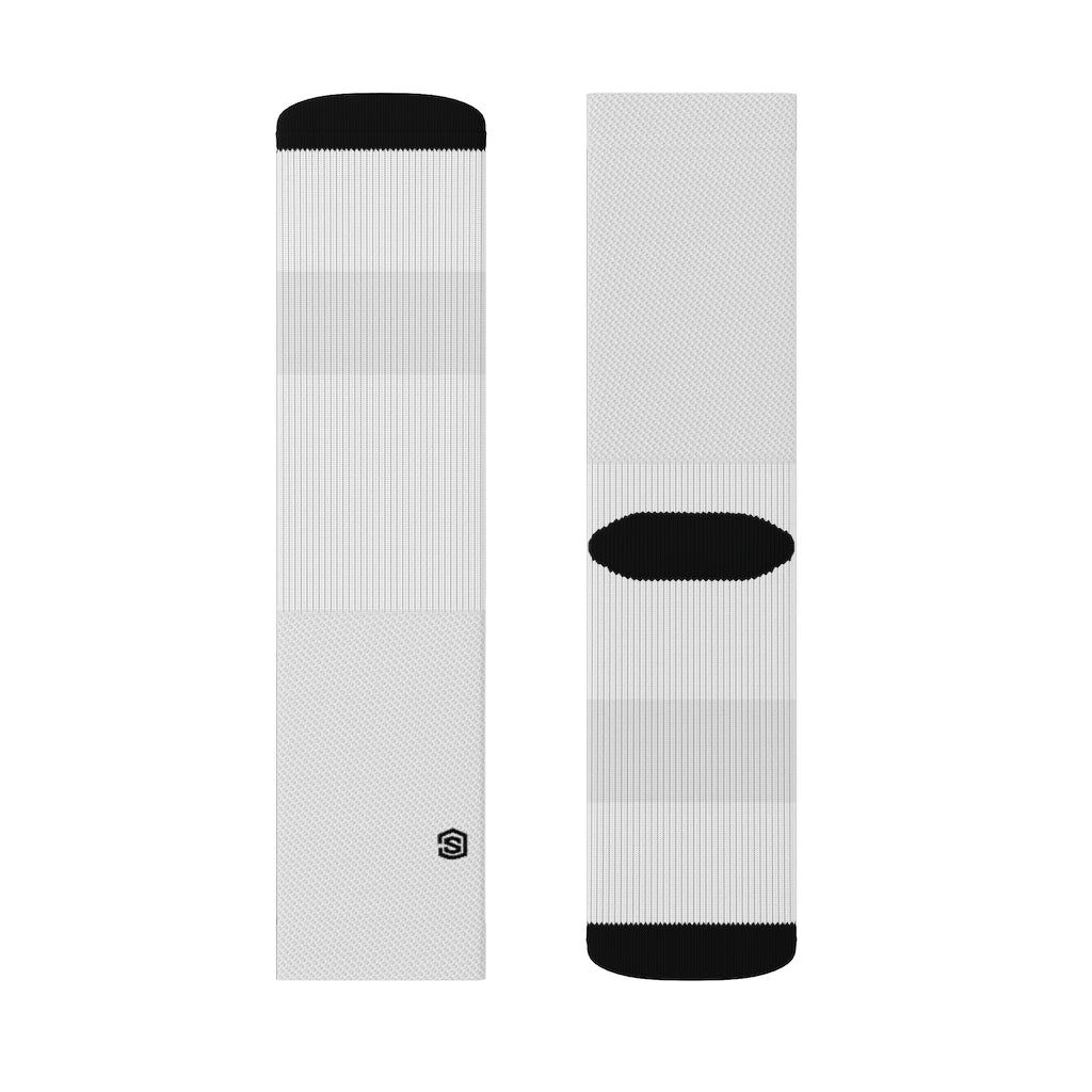 White Sublimation Socks with Black Logo