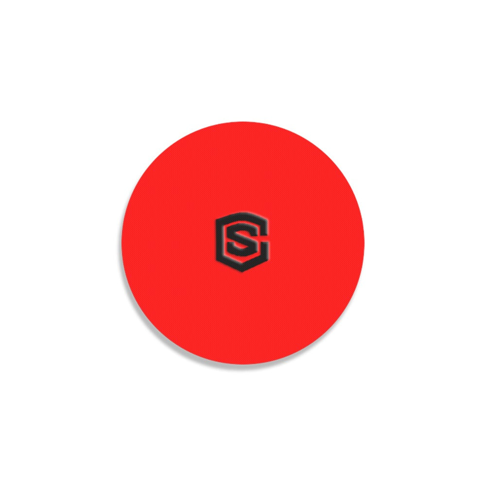 Red Round Coaster with Black Logo Round Coaster