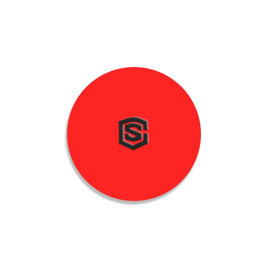 Red Round Coaster with Black Logo Round Coaster