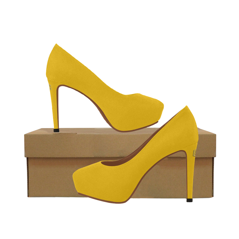 GOLD Women's High Heels gold logo Women's High Heels (Model 044)