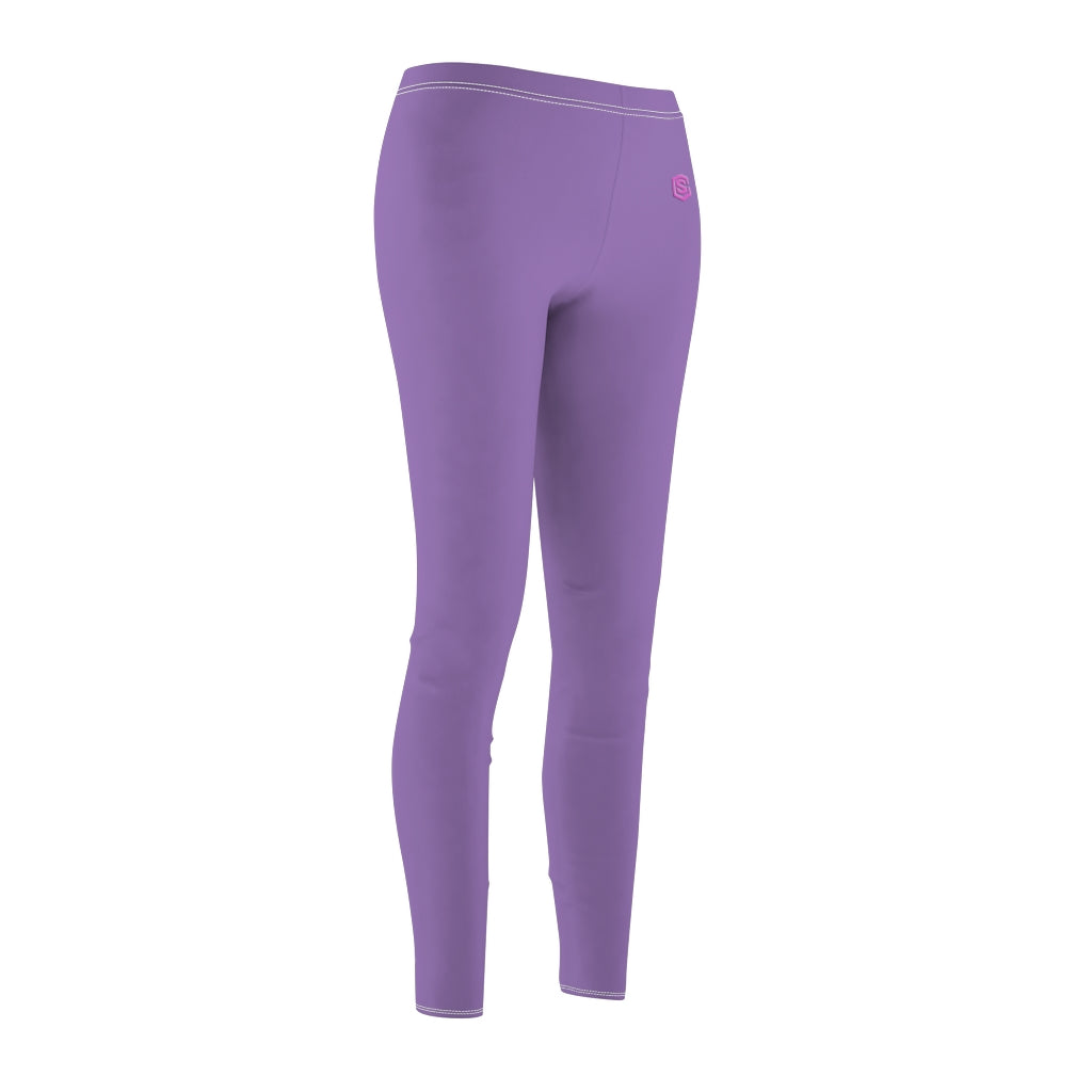 Purple Women's Cut & Sew Casual Leggings Pink logo