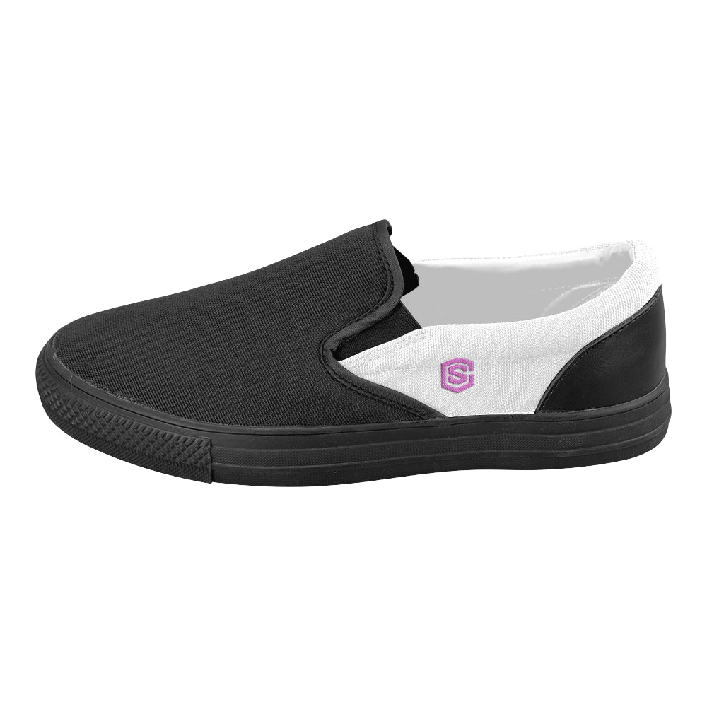 pink logo Women's Slip-on Canvas Shoes (Model 019)