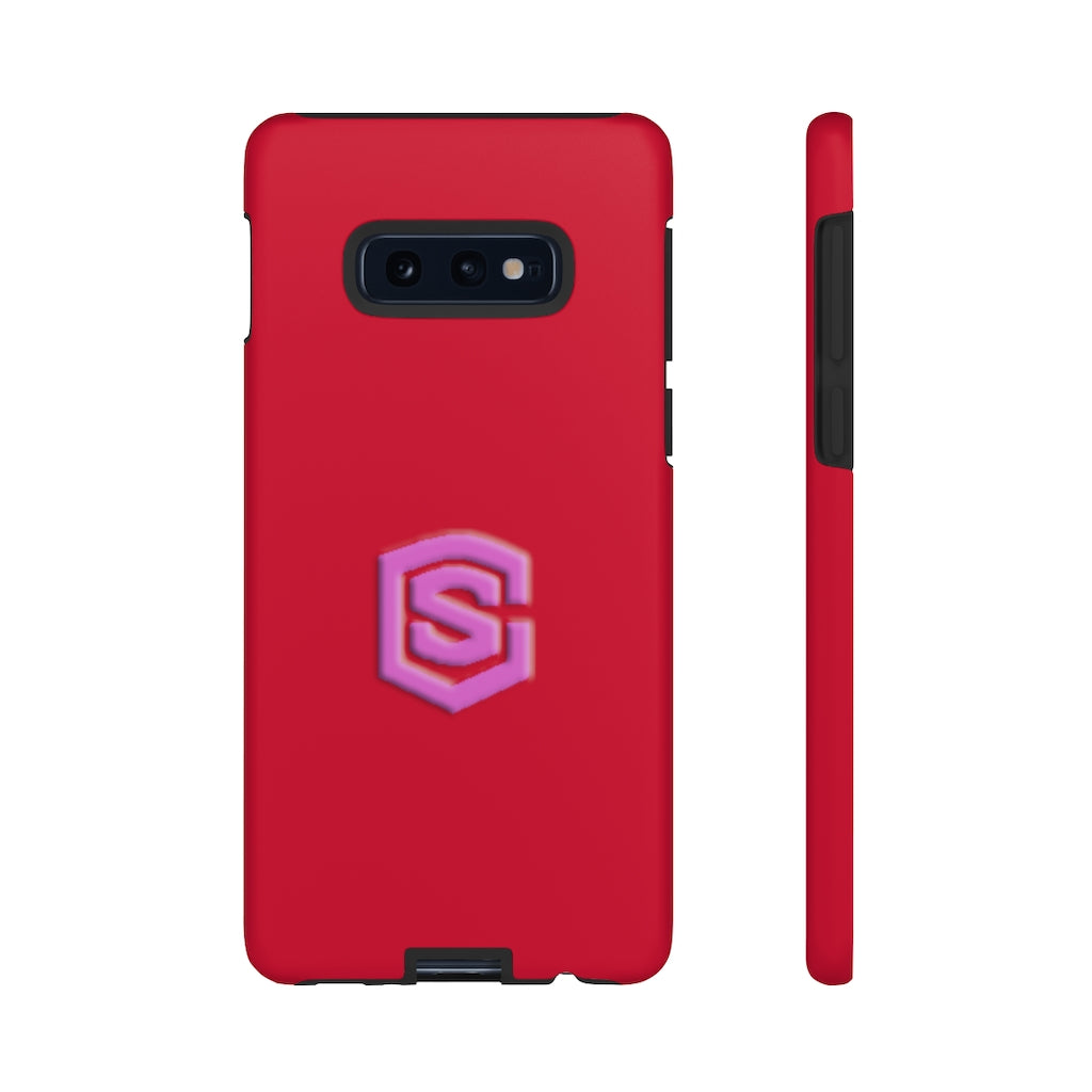 Red Tough Cases Pink Logo
