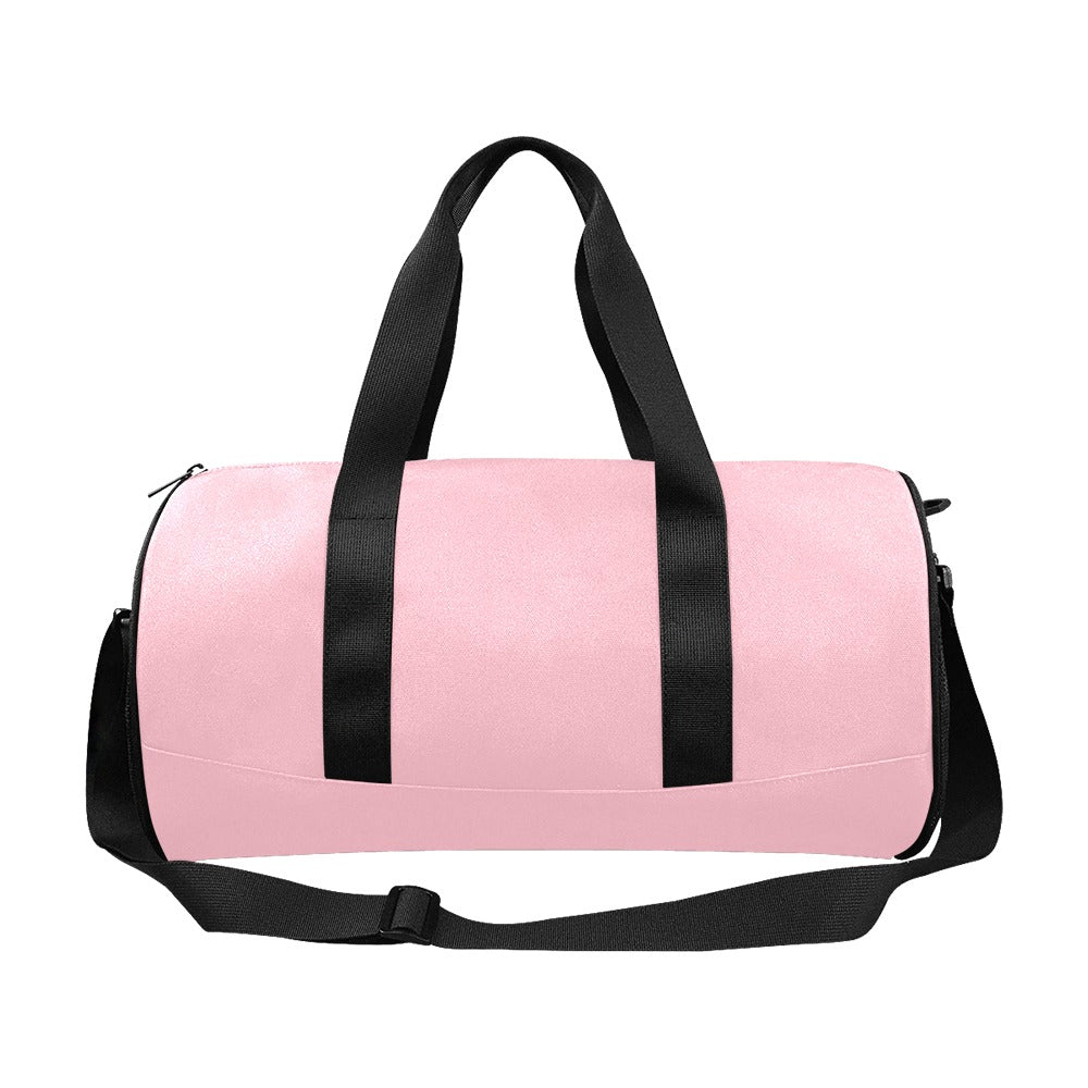 PINK TRAVEL BAG WITH BLACK LOGO Travel Duffel Bags (Model 1679)
