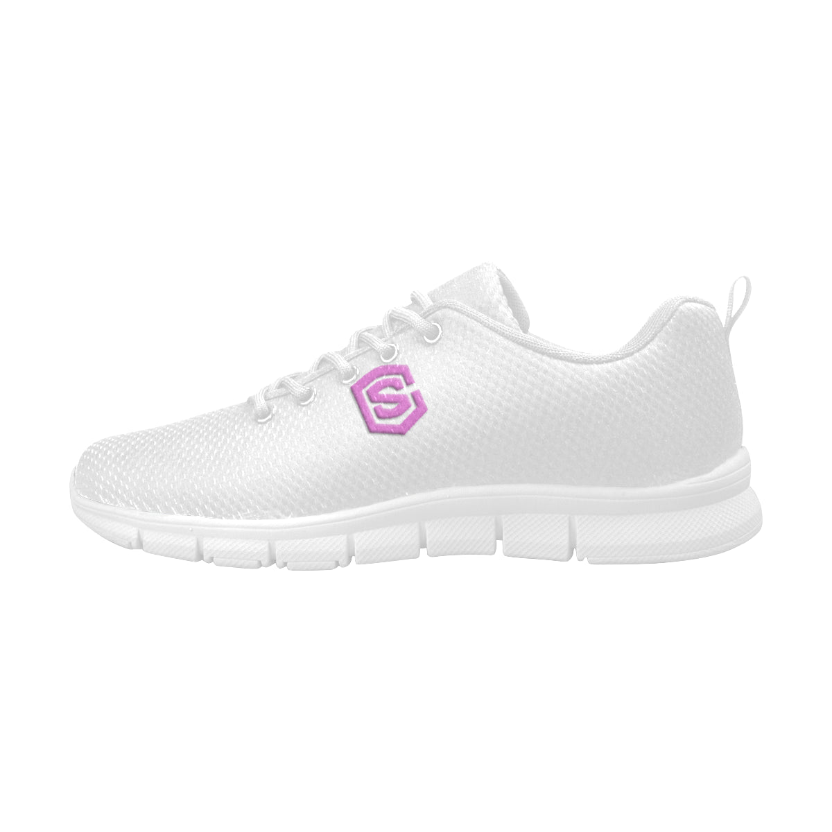 pink logo Women's Breathable Running Shoes (Model 055)