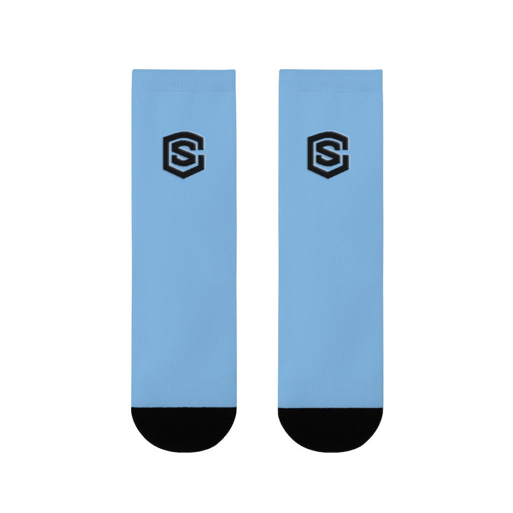 Blue Sublimation Crew Socks (EU) Blue Logo