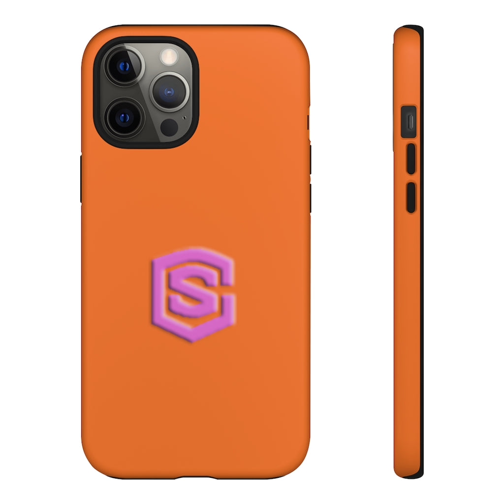 Orange Tough Cases Pink Logo
