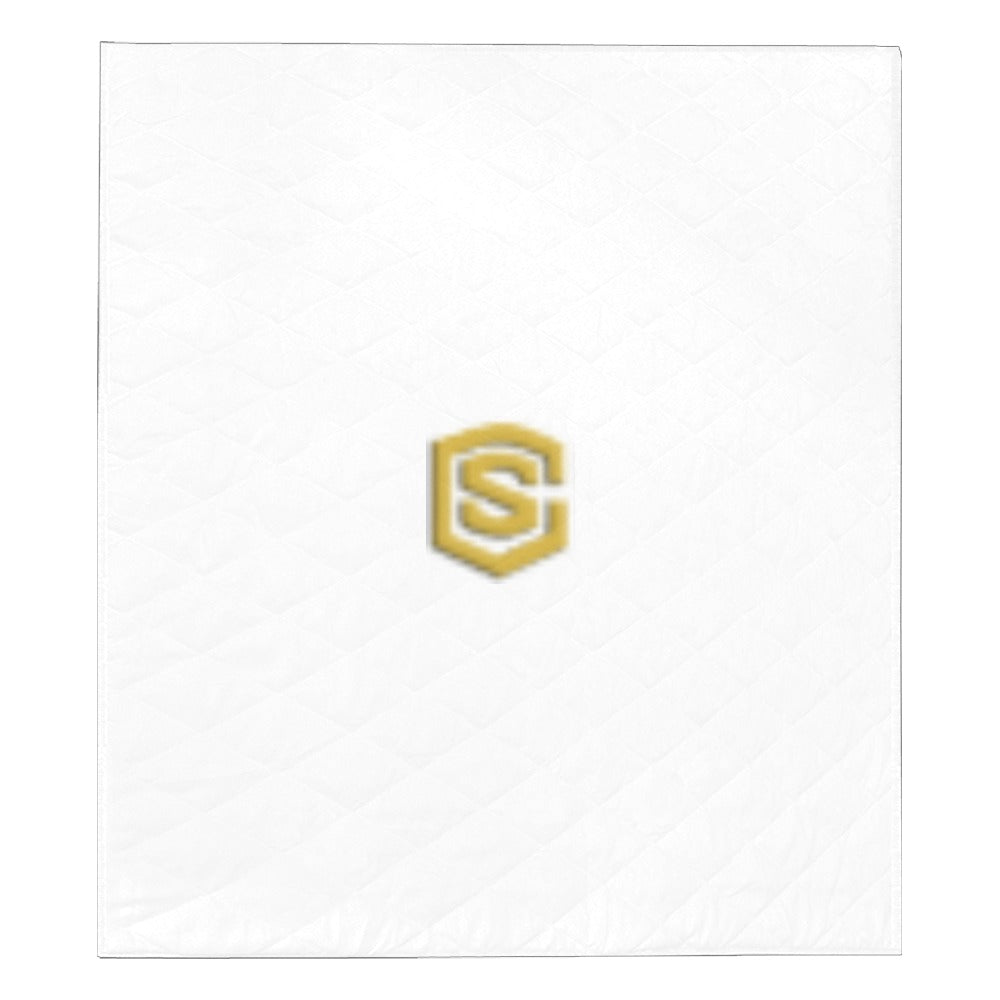 WHITE CUSTOM QUILT GOLD LOGO Custom Quilt  70" x 80"