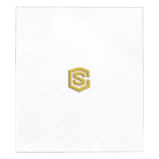 WHITE CUSTOM QUILT GOLD LOGO Custom Quilt  70" x 80"
