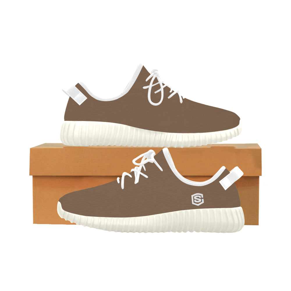 white logo Grus Women's Breathable Woven Running Shoes (Model 022)