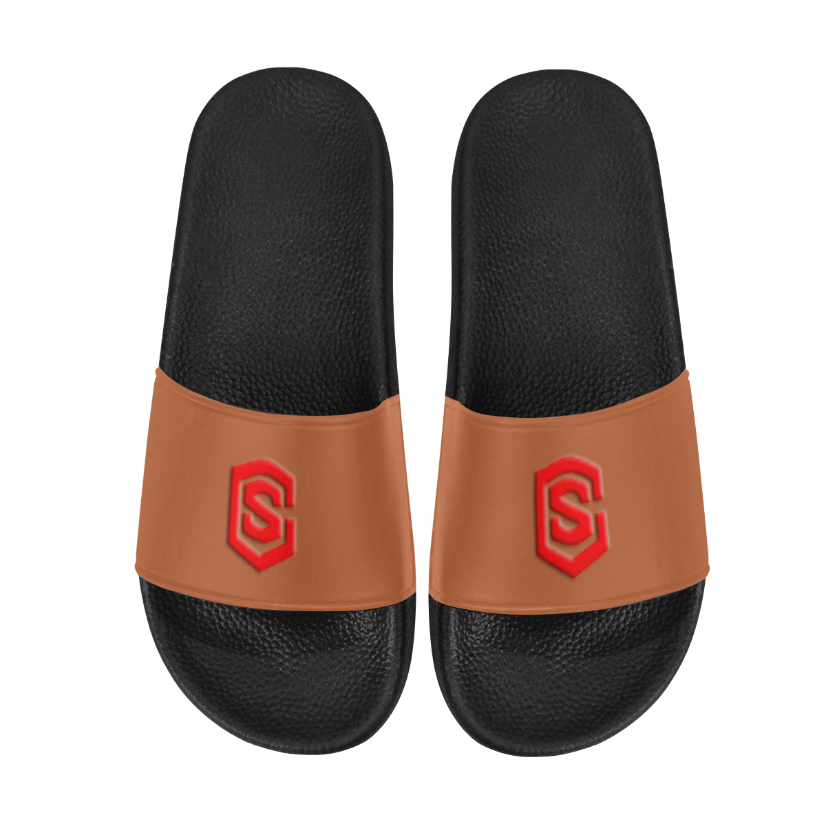 red logo Men's Slide Sandals (Model 057)