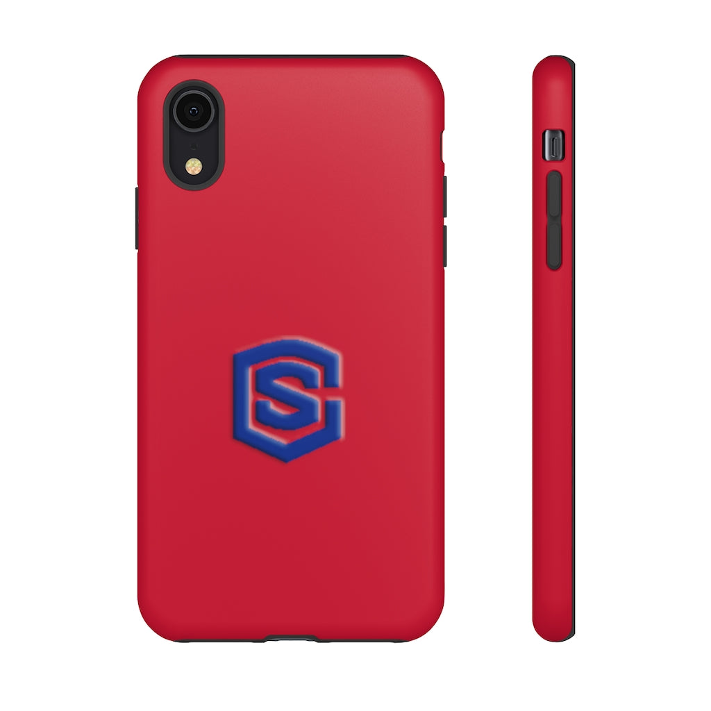 Red Tough Cases Blue Logo