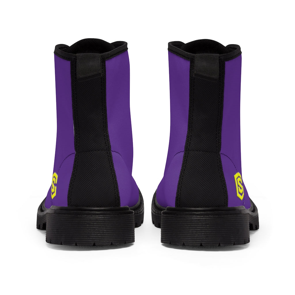 Violet Men's Canvas Boots Yellow Logo