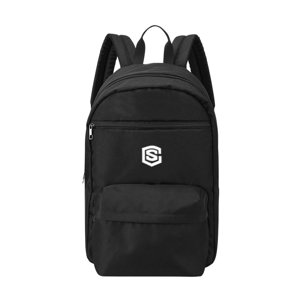 Black Travel Backpack With White Logo Travel Backpack(Large Capacity)(Model 1691)