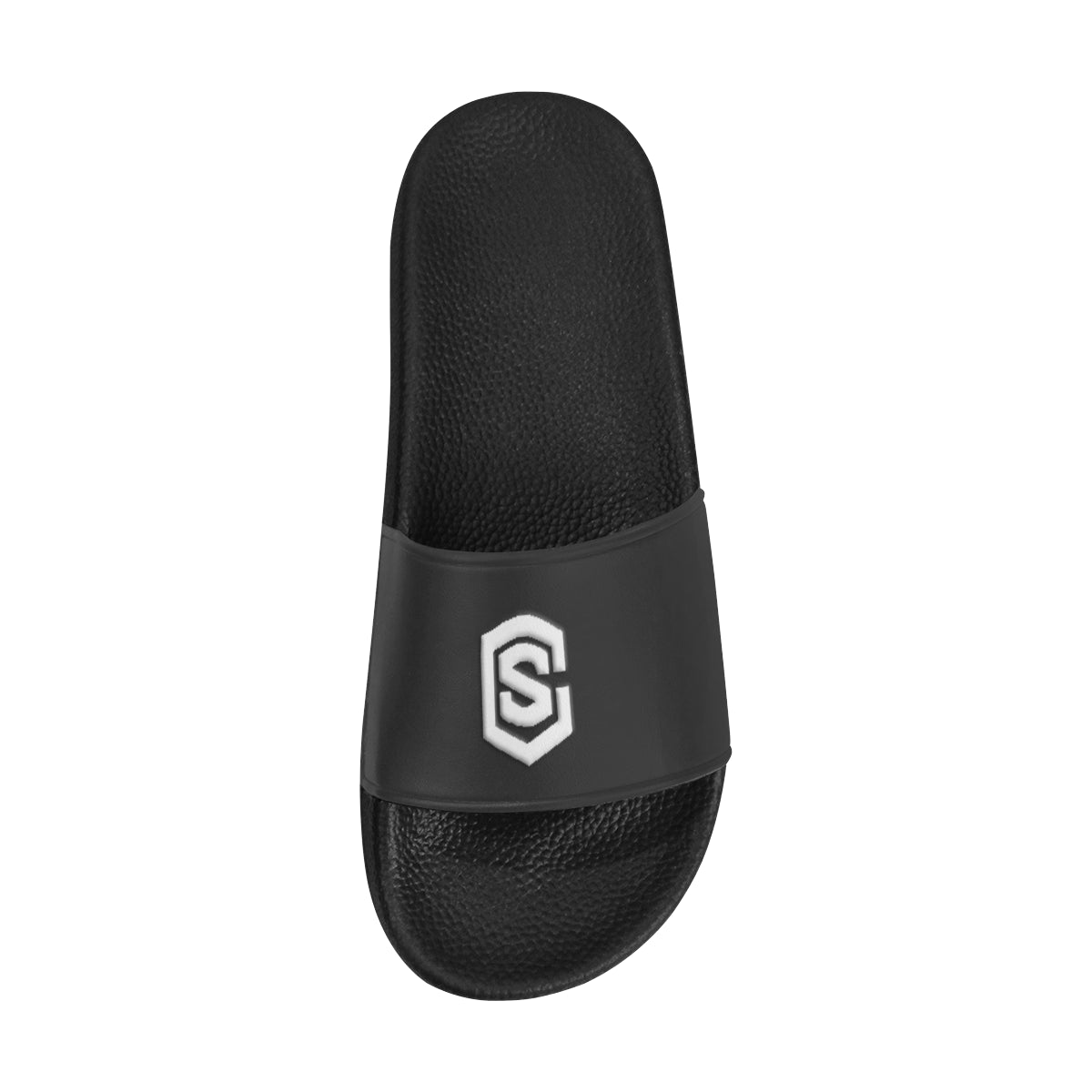 white logo Men's Slide Sandals (Model 057)