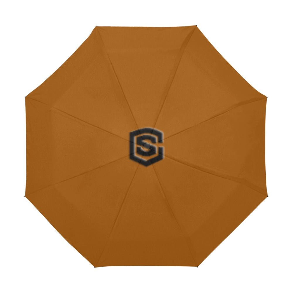 Brown Anti-UV Automatic Umbrella With Black Logo Anti-UV Automatic Umbrella(Outside Printing)(Model U09)
