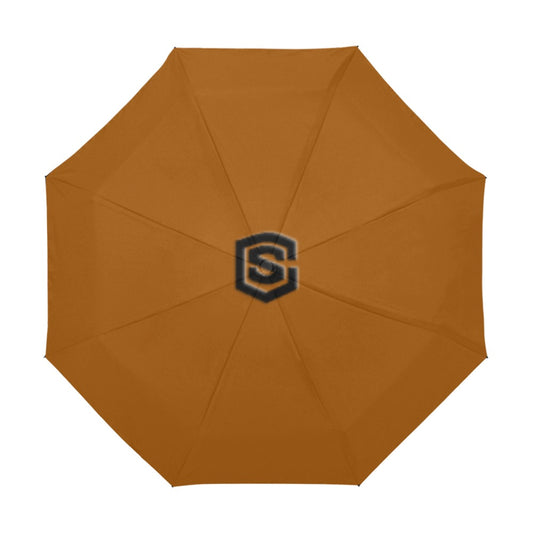 Brown Anti-UV Automatic Umbrella With Black Logo Anti-UV Automatic Umbrella(Outside Printing)(Model U09)