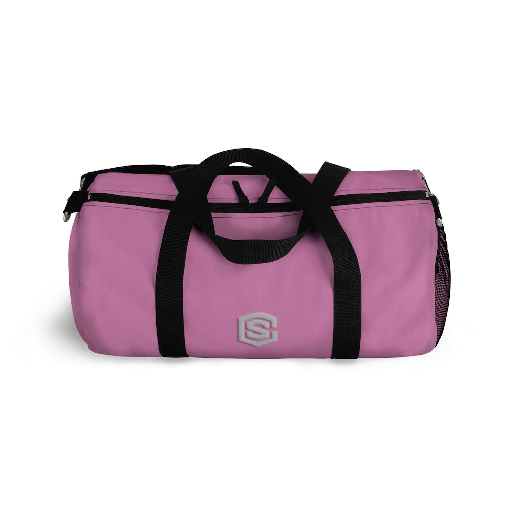 Pink Duffel Bag Silver Logo