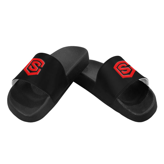 red logo Men's Slide Sandals (Model 057)
