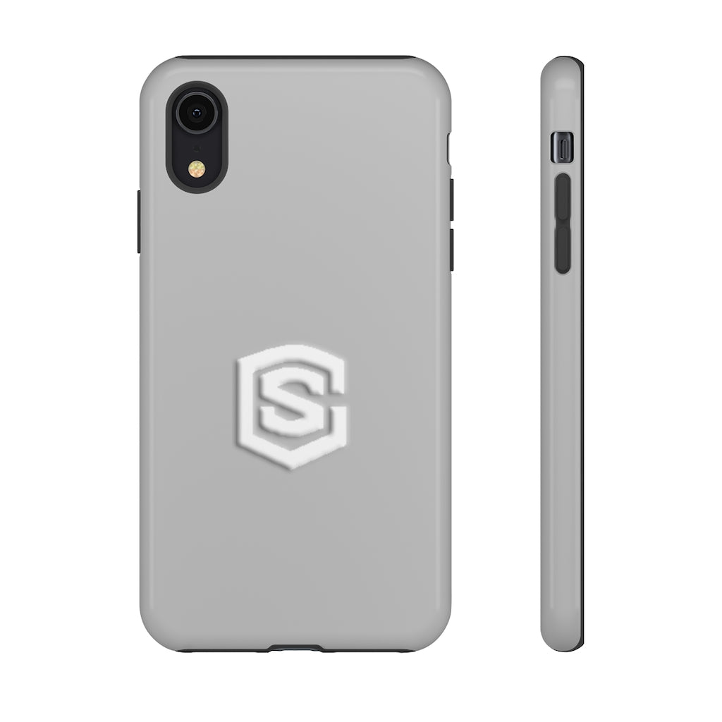 Grey Tough Cases White Logo