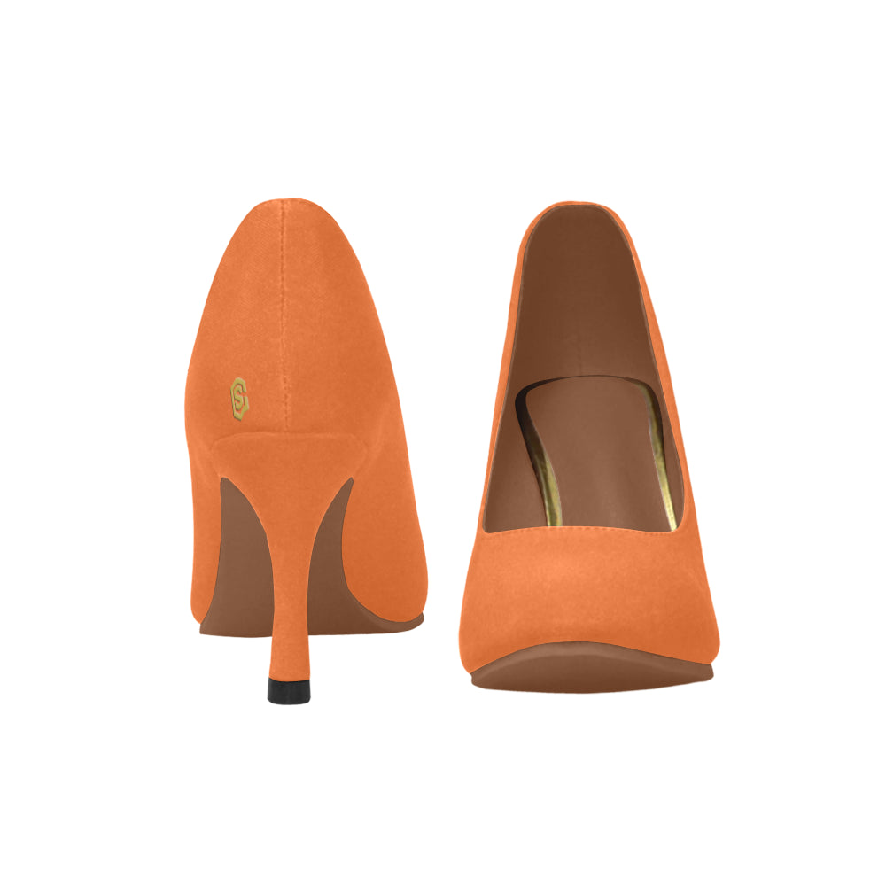 gold logo Women's High Heels (Model 048)