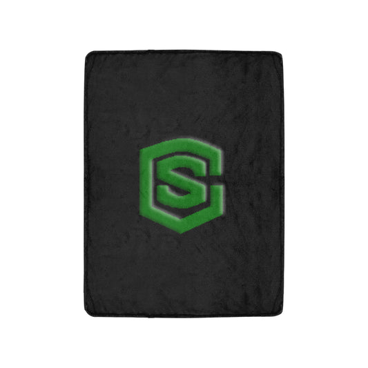 Black Ultra-Soft Micro Fleece Blanket with Green Logo Ultra-Soft Micro Fleece Blanket 30"x40"