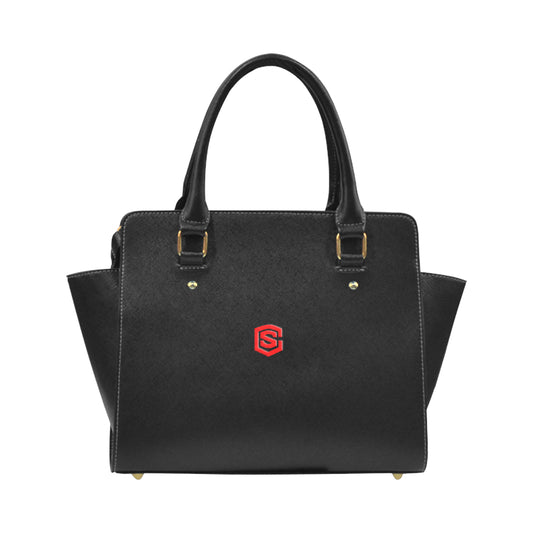 BLACK CLASSIC SHOULDER HANDBAG red logo Classic Shoulder Handbag (Model 1653)