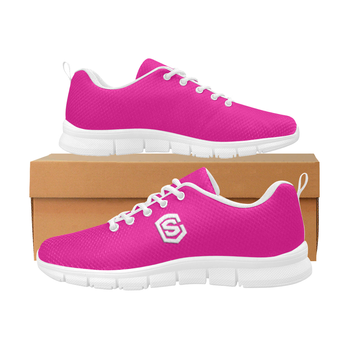 white logo Women's Breathable Running Shoes (Model 055)