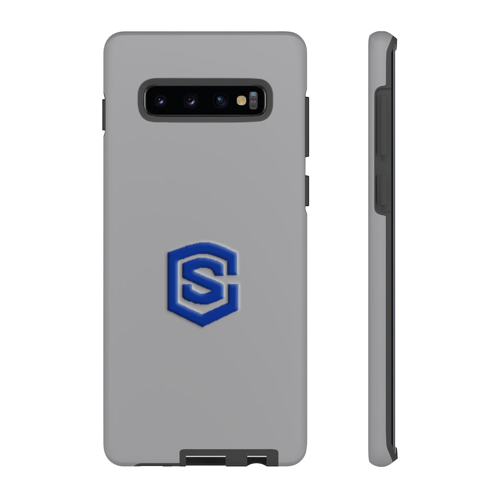 Grey Tough Cases Blue Logo