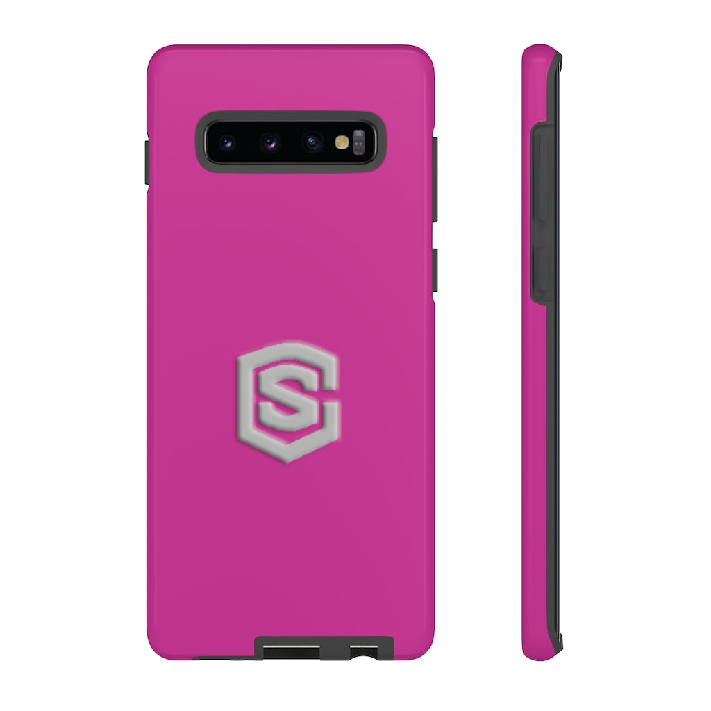 Pink Tough Cases Silver Logo