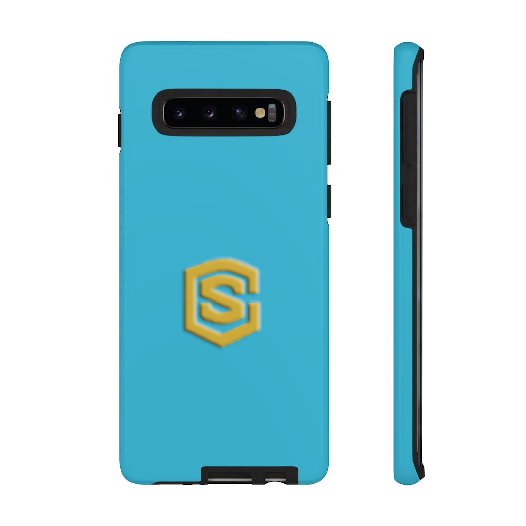 Blue Tough Cases Gold Logo