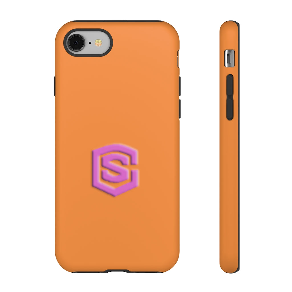 Orange Tough Cases Pink Logo