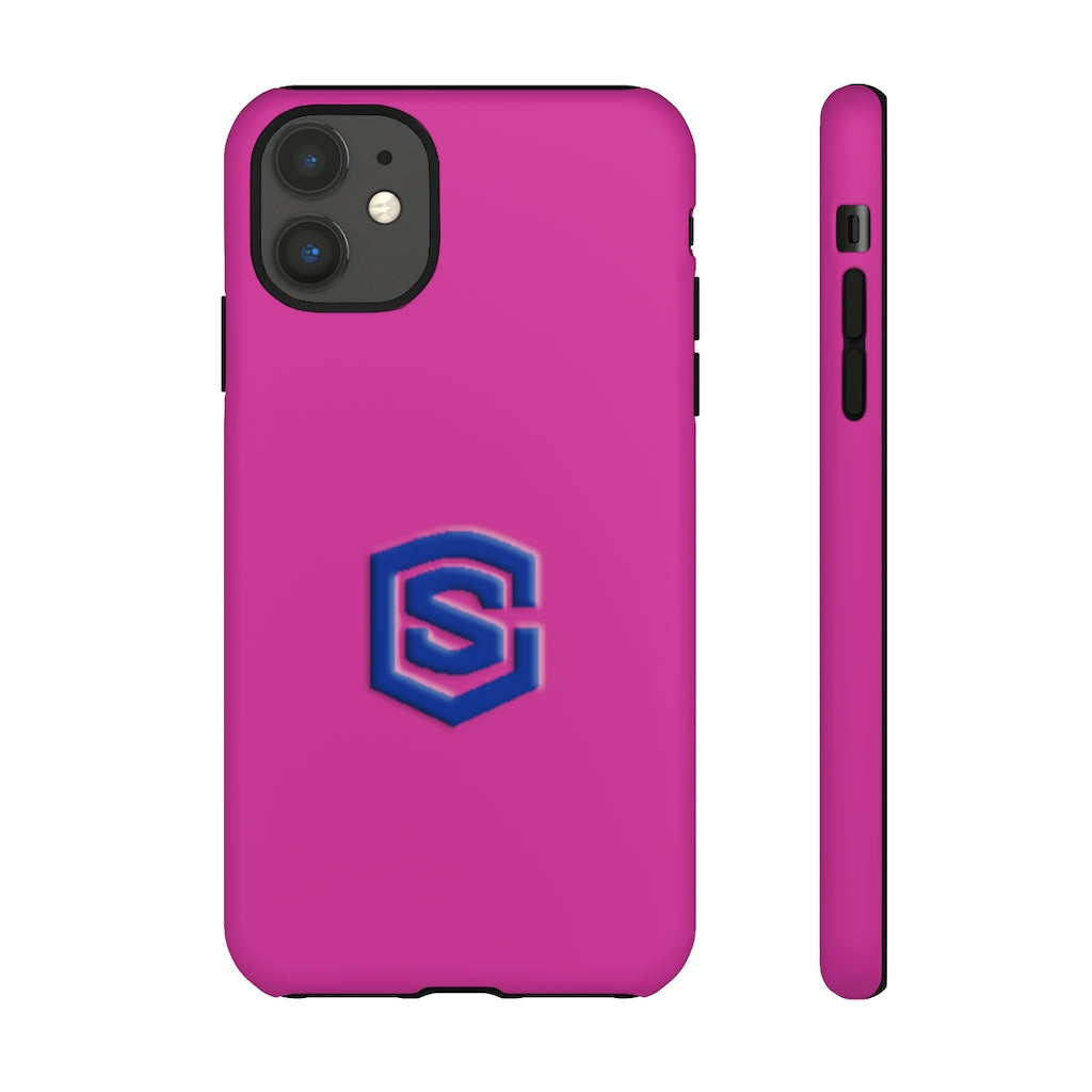 Pink Tough Cases Blue Logo