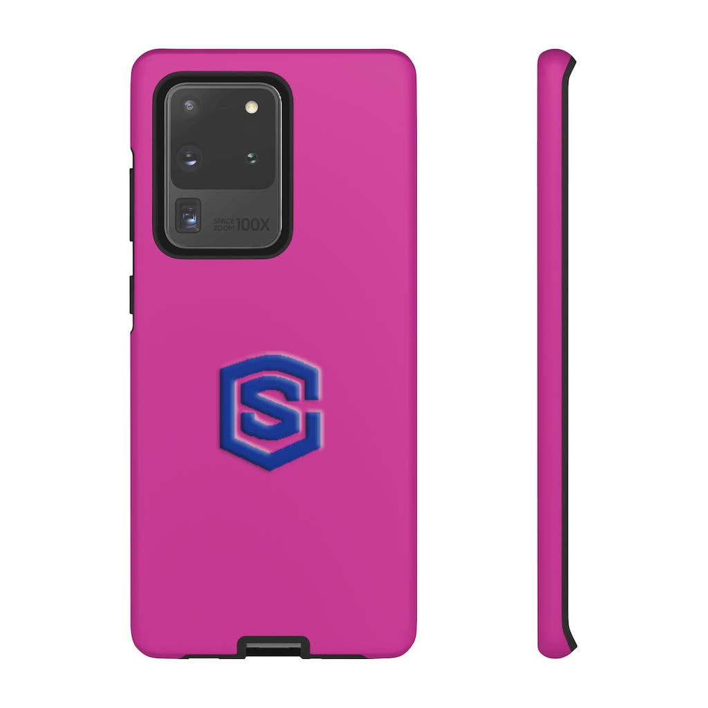Pink Tough Cases Blue Logo