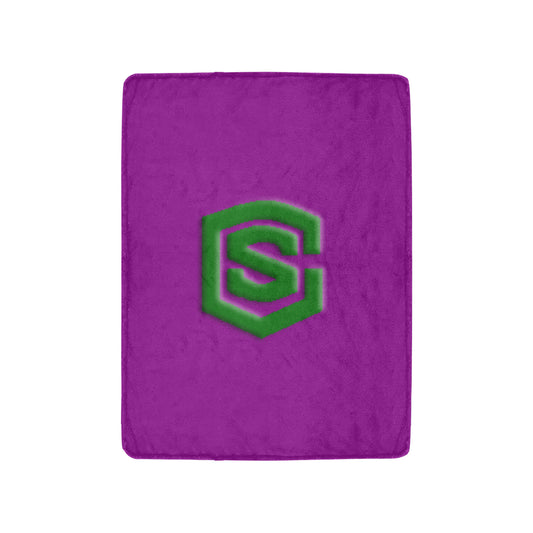 Purple Ultra-Soft Micro Fleece Blanket with Green Logo Ultra-Soft Micro Fleece Blanket 30"x40"