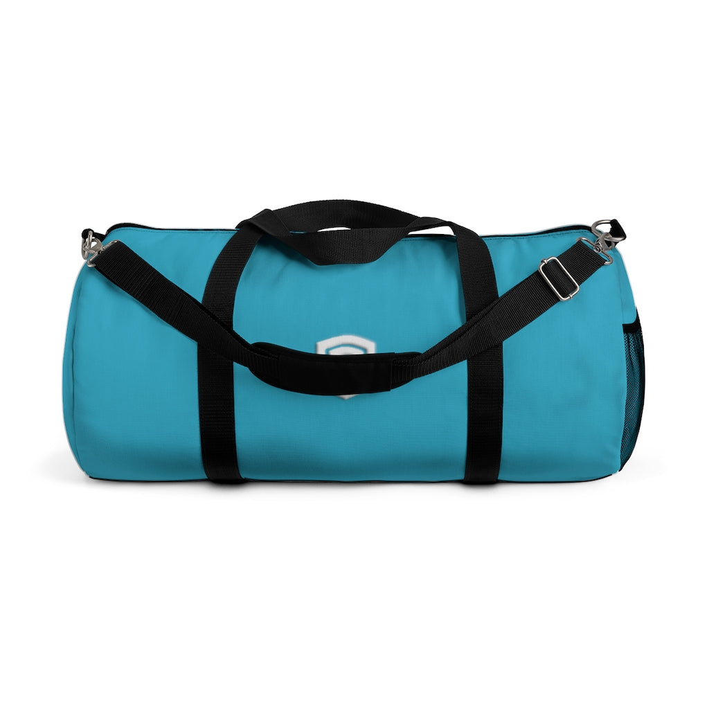 Blue Duffel Bag White Logo