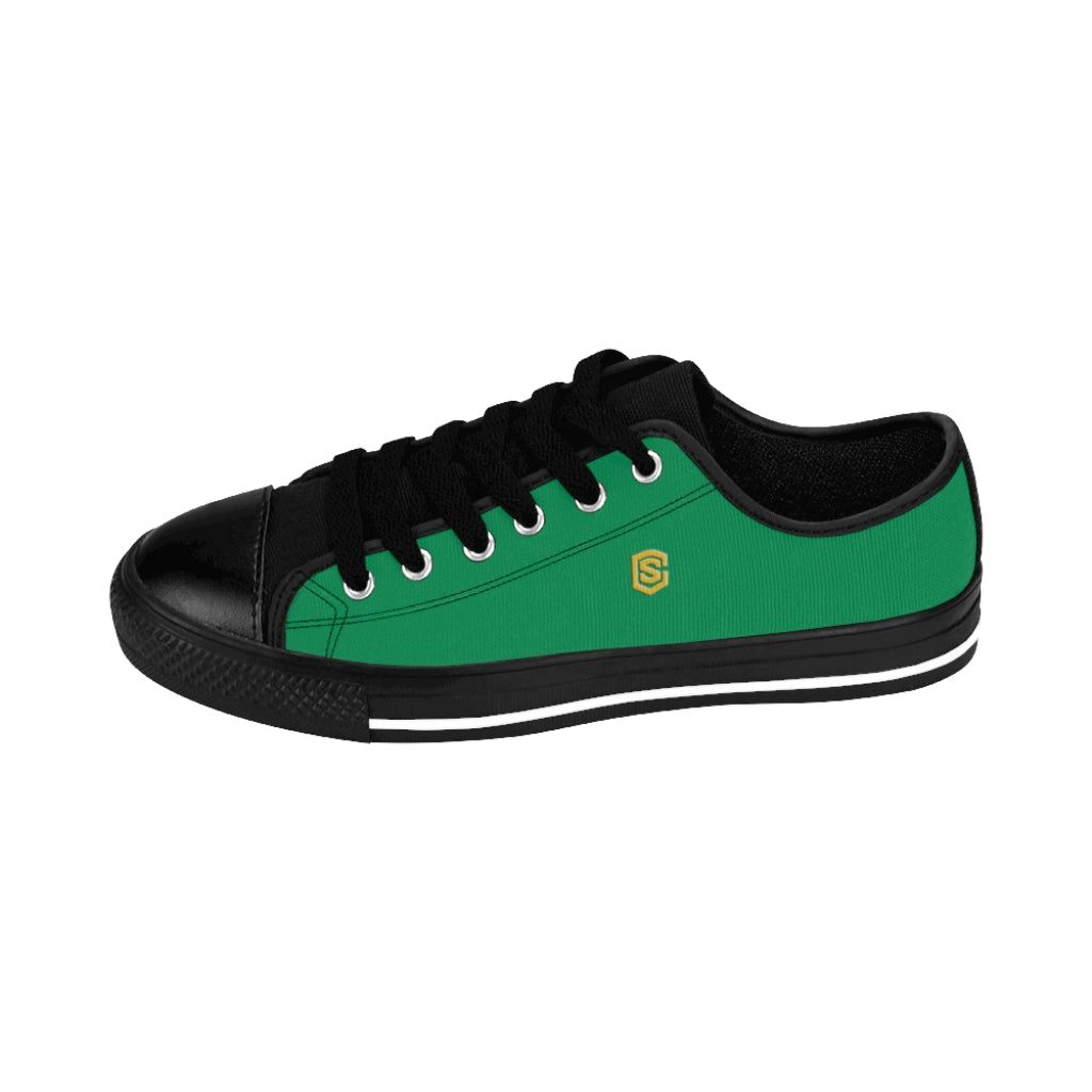 Green Men's Sneakers golden logo