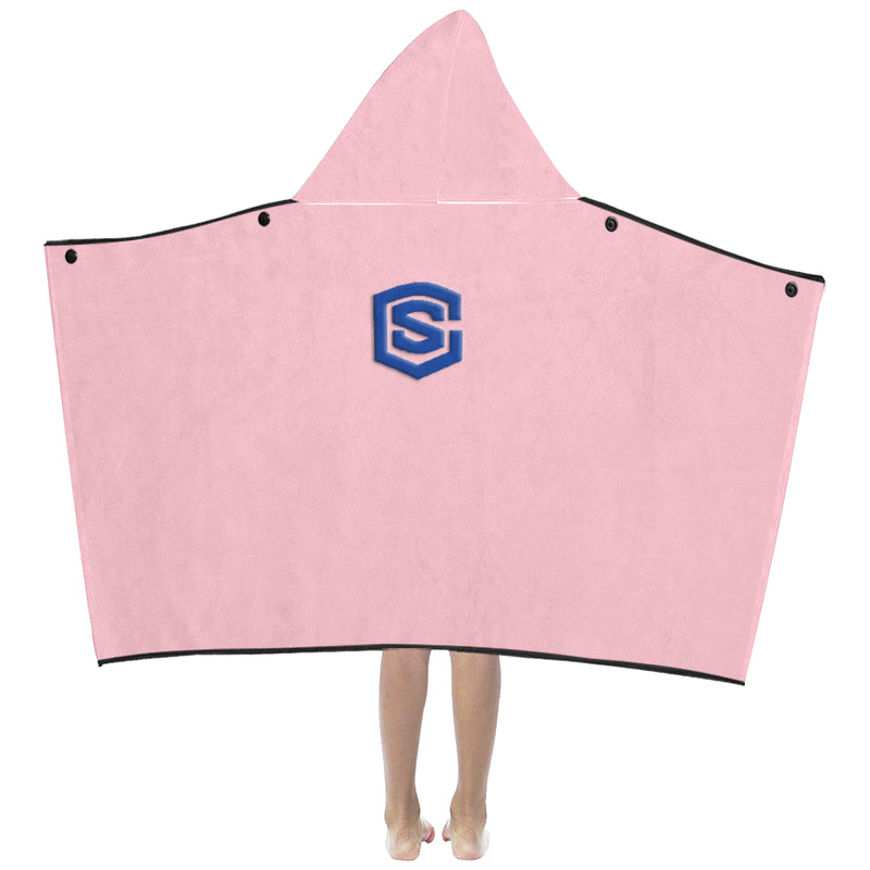 PinkKids' Hooded Bath Towels with Blue Logo Kids' Hooded Bath Towels