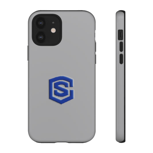 Grey Tough Cases Blue Logo