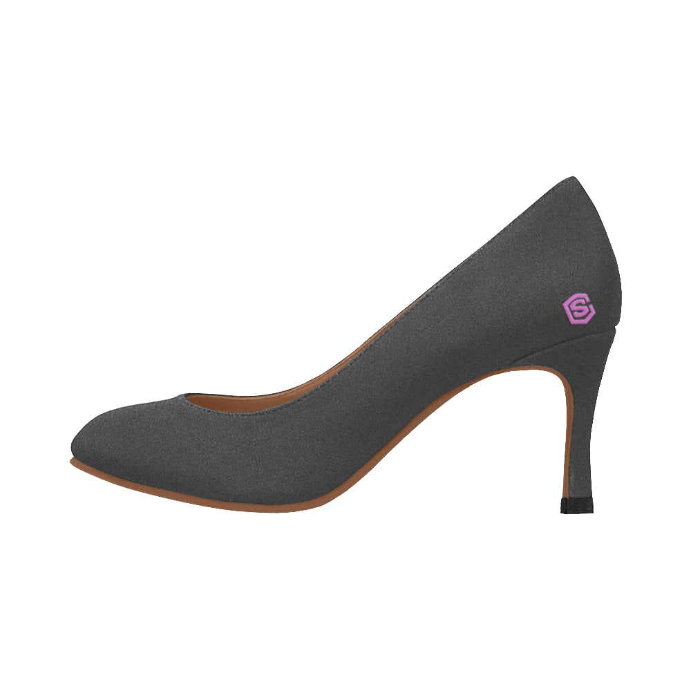 MAROON Women's High Heels pink logo Women's High Heels (Model 048)