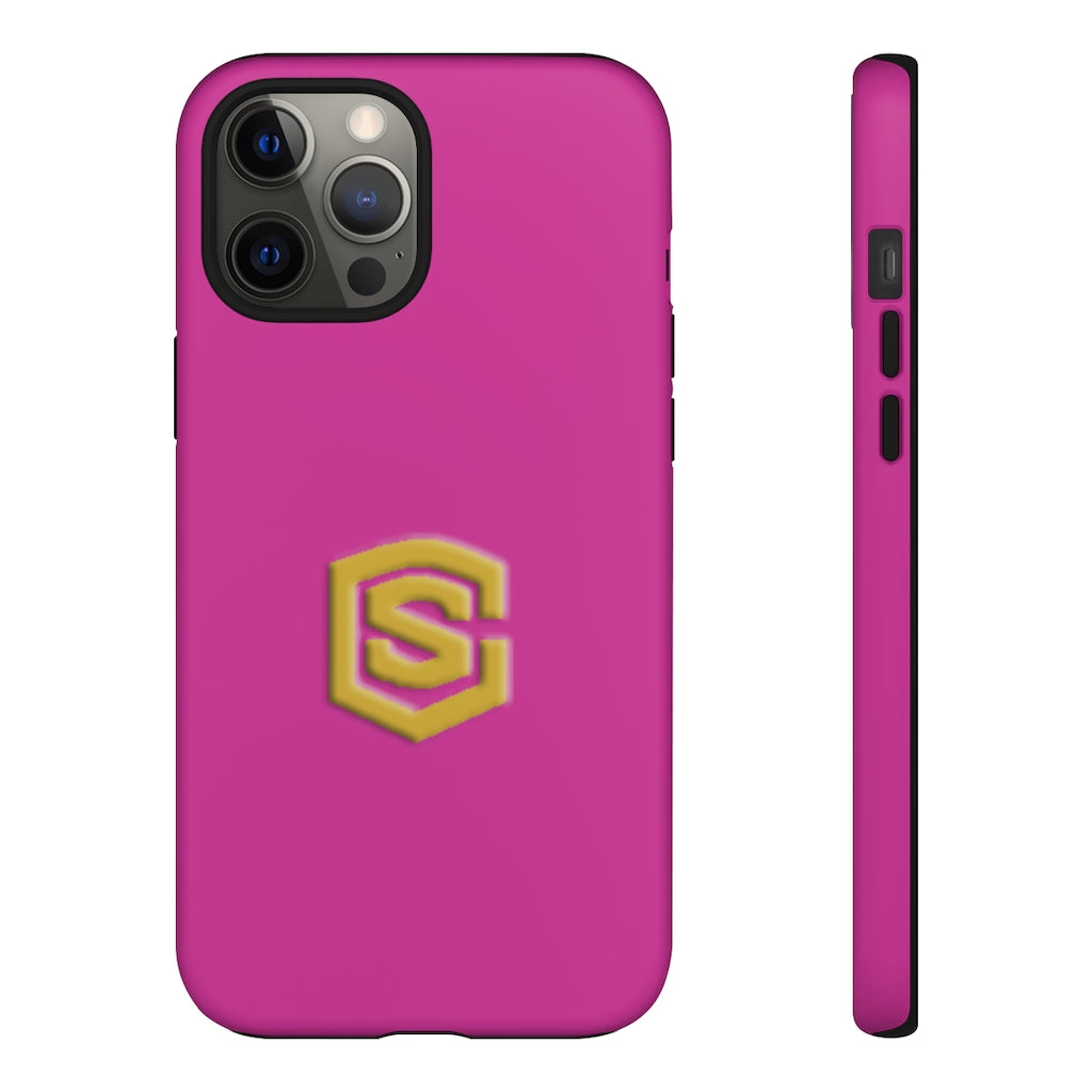 Pink Tough Cases Gold Logo
