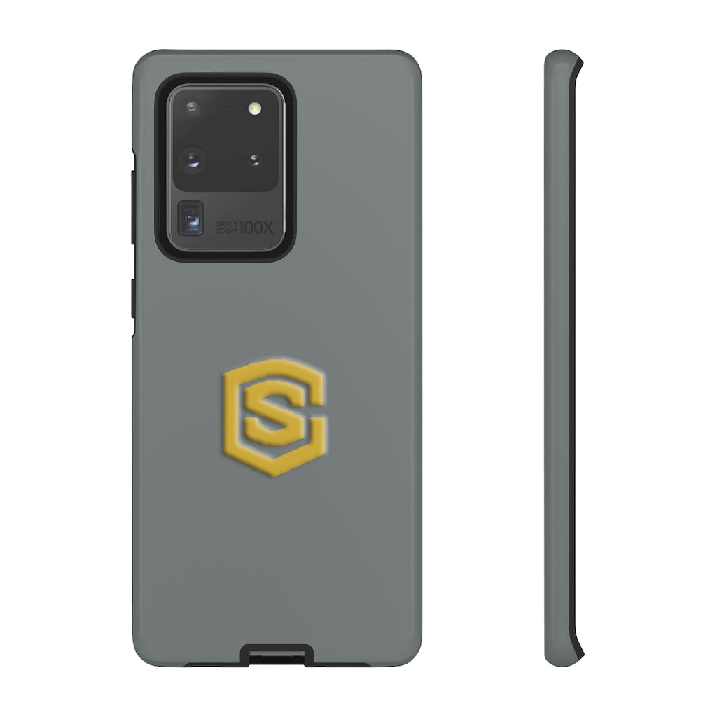 Grey Tough Cases Gold Logo