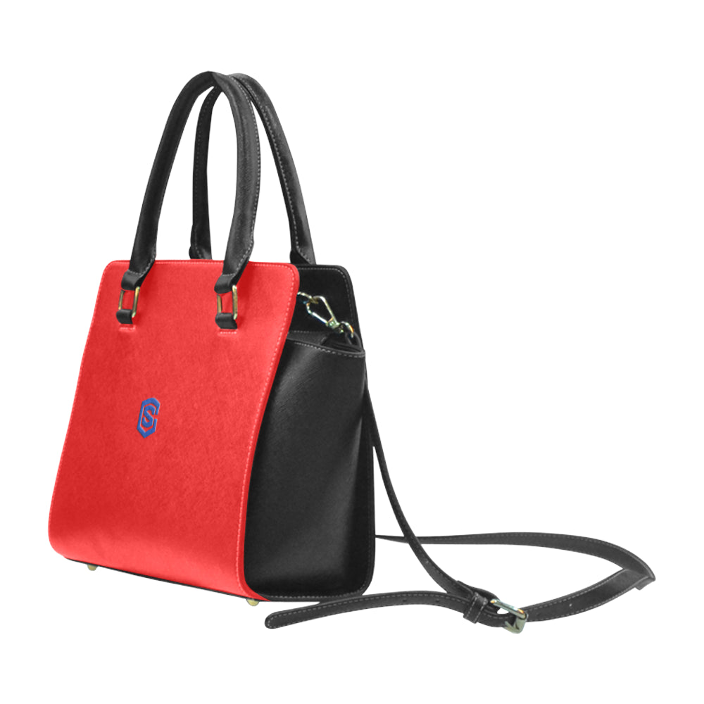 RED RIVET SHOULDER HANDBAG blue logo Rivet Shoulder Handbag (Model 1645)