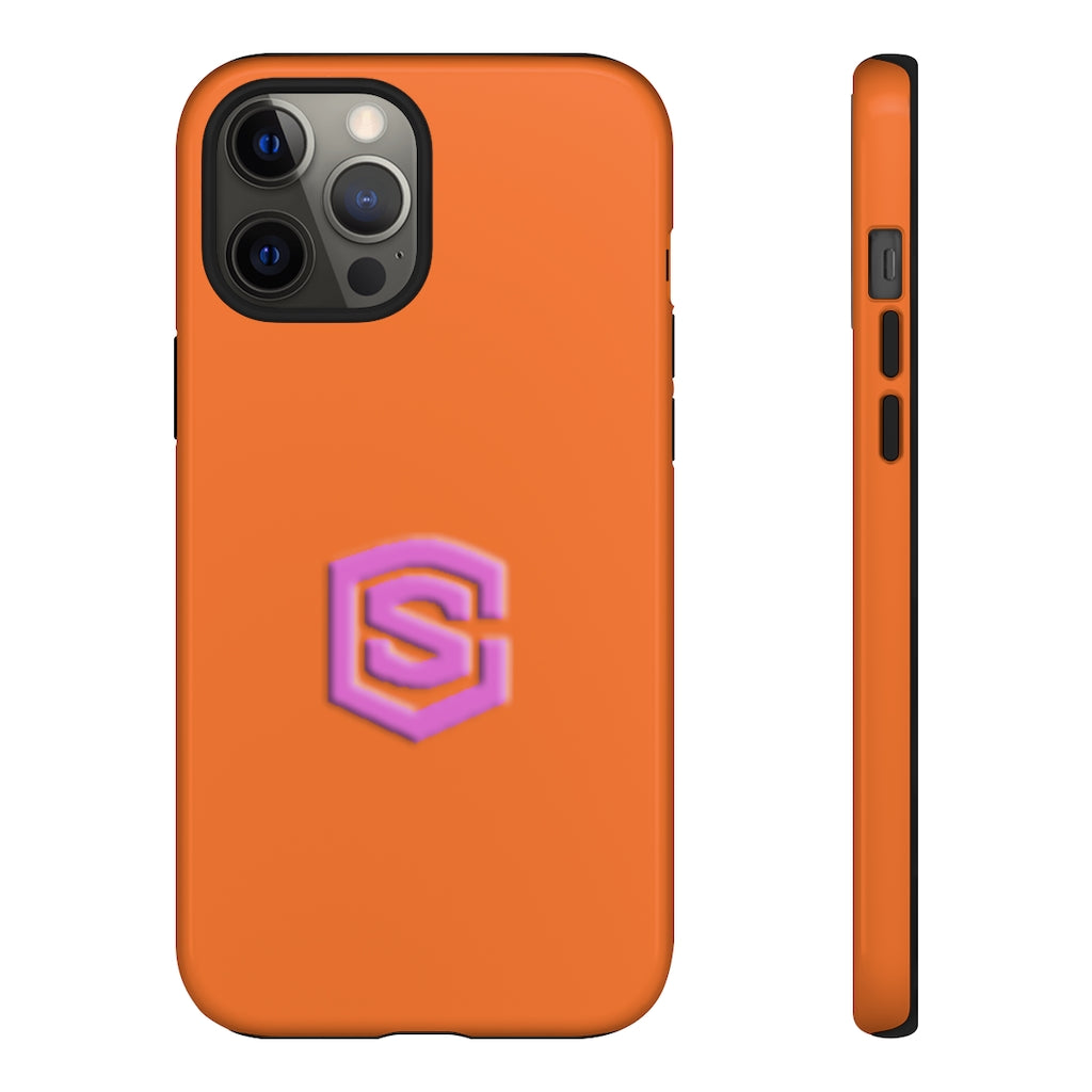 Orange Tough Cases Pink Logo